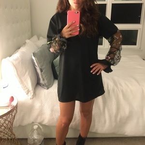 Black dress with mesh sleves